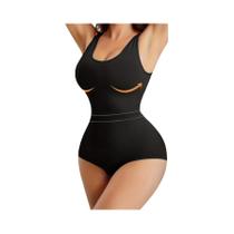 Body Feminino Sem Costura Com Controle De Cintura E Barriga, Macacão Sem Mangas