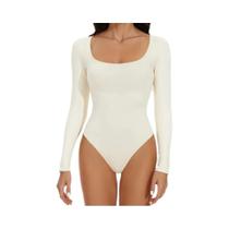 Body Feminino Sem Costura De Manga Longa Com Abertura Na Parte Íntima, Modelador De Cintura, Redutor