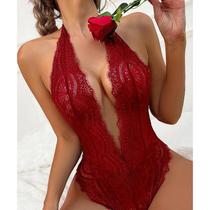 Body Feminino Sexy De Renda Com Decote Em V, Sem Costas, Lingerie Transparente. Body Feminino Sexy De Renda Com Decote Em V, Sem Costas, Lingerie Transparente.