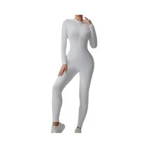 Body Feminino Slim Fit Com Zíper Frontal Para Exercícios, Leotardo De Yoga Sem Costura, Unitard Para