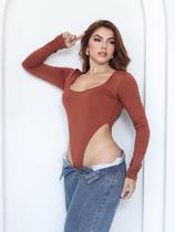 Body Feminino Suplex Decote Quadrado Manga Longa ANAHI Blusa Frio Premium INVERNO 2025
