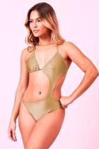 Body Feminino Up Glam Com Recortes Planet Girls Bege Medio