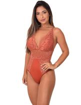 Body fio dental vip lingerie em poliamida com renda