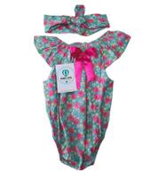 Body Floral com Faixa de Cabelo Tam.M