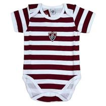 Body Fluminense Recem Nascido Oficial Listrado Escudo Bordad Body Fluminense Recem Nascido Oficial Listrado Escudo Bordad
