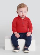 Body Gola Polo Bebê Manga Longa Cotton Cores Brandili Baby Body Gola Polo Bebê Manga Longa Cotton Cores Brandili Baby