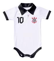 Body Gola Polo Macacão Infantil Corinthians Para Bebê Time de Futebol Oficial Body Gola Polo Macacão Infantil Corinthians Para Bebê Time de Futebol Oficial