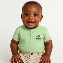 Body Gola Portuguesa Bebê Masculino 100% Algodão Manga Curta Conforto Diário Body Gola Portuguesa Bebê Masculino 100% Algodão Manga Curta Conforto Diário