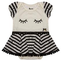 Body Gorette The Cat Com Saia Listrada Off-White