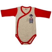 Body Gorette The Cat Transpassado Manga Longa Marinheiro Vermelho