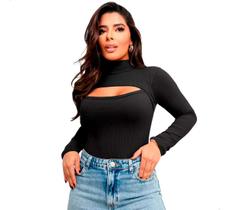 Body Gringa Manga Longa Blusinha Blogueira Gola Alta