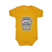 Body Halloween Fantasia de Mostarda Para Bebê Manga Curta Body Halloween Fantasia de Mostarda Para Bebê Manga Curta
