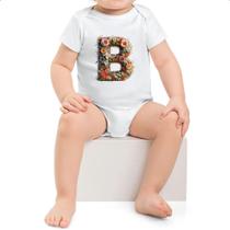Body infantil Alfabeto Floral Letra B Body infantil Alfabeto Floral Letra B