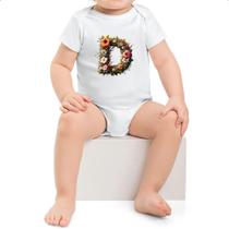 Body infantil Alfabeto Floral Letra D Body infantil Alfabeto Floral Letra D
