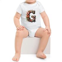 Body infantil Alfabeto Floral Letra G Body infantil Alfabeto Floral Letra G