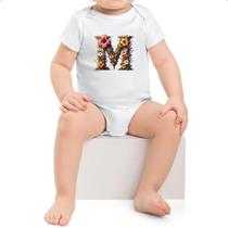 Body infantil Alfabeto Floral Letra M