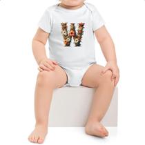 Body infantil Alfabeto Floral Letra W Body infantil Alfabeto Floral Letra W