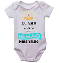 Body infantil amo meu irmão mais velho roupinha de bebê bori