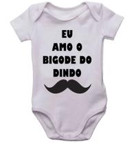 Body infantil amo o bigode do dindo roupinha de bebê bori