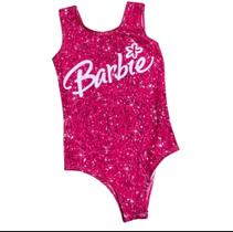 Body Infantil Barbie Rosa Brilhante Do 2 ao 12 Body Infantil Barbie Rosa Brilhante Do 2 ao 12