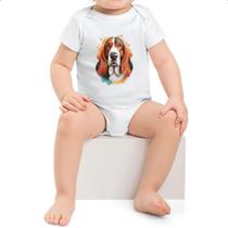 Body infantil Basset Hound Watercolor Arte Body infantil Basset Hound Watercolor Arte