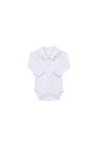 Body Infantil Bebê Manga Longa Gola Bordado Menino Branco Fofinho