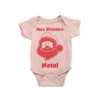 Body Infantil Bebe Meu Primeiro Natal Feliz Natal Rosa Bebê Body Infantil Bebe Meu Primeiro Natal Feliz Natal Rosa Bebê