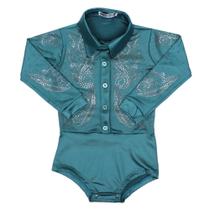Body Infantil Bordado com Strass Verde Country City 36875