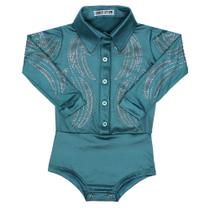 Body Infantil Bordado com Strass Verde Country City 36878