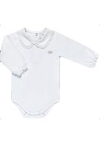 Body Infantil Branco Colarinho Bordado Anjos Baby Body Infantil Branco Colarinho Bordado Anjos Baby