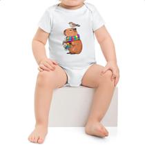 Body infantil Capivara de boas com cafe Body infantil Capivara de boas com cafe