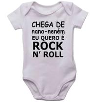 Body infantil chega de nana neném quero é rock n' roll bodi