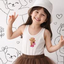 Body Infantil Collant Tema Ursinho Bobbie Goods Cor:BrancoTamanho:4