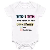 Body Infantil convite Padrinhos - Madrinha - Titia e Titio