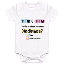 Body Infantil convite Padrinhos - Madrinha - Titia e Titio - KOUPES