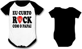 Body Infantil Curto Rock Com Papai Roupa De Bebê Rock