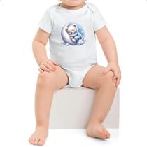 Body infantil Cute Urso Polar dormindo na Lua