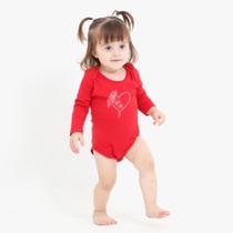 Body Infantil Estampado Cavalo Neném Country Bebê Agro Fofo Coração Manga Longa