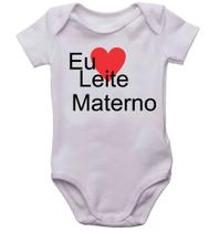 Body infantil eu amo leite materno roupinha de bebê bori