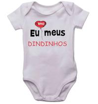 Body infantil eu amo meus dindinhos bodi bori bebê neném