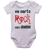 Body infantil eu curto rock com a mamãe bodi bori bebê