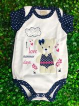 Body Infantil Femenino Manga Curta Estampa Ursa Bolinhas Body Infantil Femenino Manga Curta Estampa Ursa Bolinhas