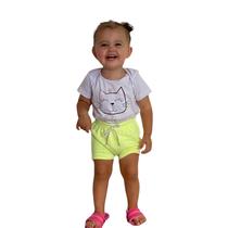 Body infantil Feminino manga curta - Branco