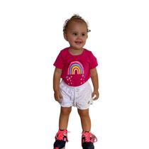 Body infantil Feminino manga curta - PINK