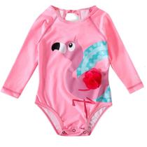 Body Infantil Feminino Praia Kids Tip Top Flamingo
