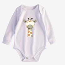 Body Infantil Girafa Manga Comprida Algodão P ao GG