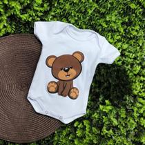 Body Infantil Manga Curta Branco Temático Bebê Arco Íris Unissex 100% Algodão