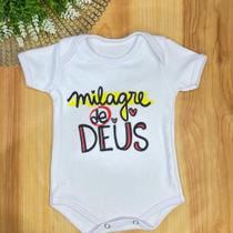 Body Infantil Manga Curta Branco Temático Bebê Frase 100% Suedine