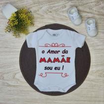 Body Infantil Manga Curta Branco Temático Bebê Frase 100% Suedine