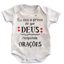 Body Infantil Manga Curta Branco Temático Bebê Frase 100% Suedine